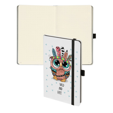 BIELLA Taccuino Kompagnon WhiteTrend 5845337623U Owl, punti 12.5x19.5cm