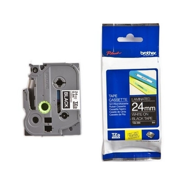 PTOUCH Band, laminiert weiss/schwarz TZe-355 PT-2450DX 24 mm