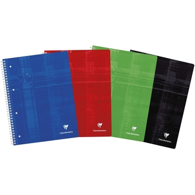 CLAIREFONTAINE Cahier à spirale A4 neutre 82510C perforée ass. 80 feuilles
