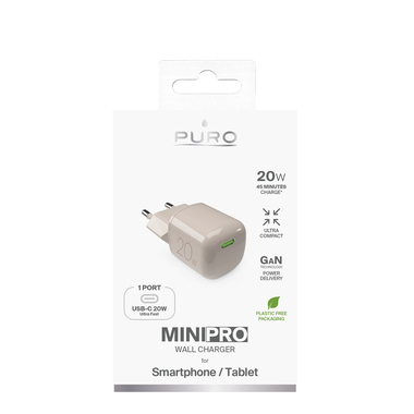 Chargeur mural GaN MiniPro 20W USB-C | Puro