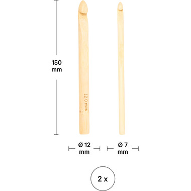 I AM CREATIVE Häkelnadel Set 6201.1 12 & 7 mm 2 Stück