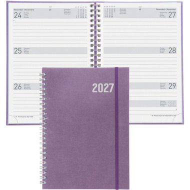 BIELLA Agenda Dispo Term Savanna 2027 808591410027U 1S/2P lila ML 14.5x20.5cm