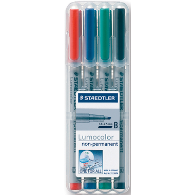 STAEDTLER Lumocolor non-perm. B 312 WP4 4 Farben ass.