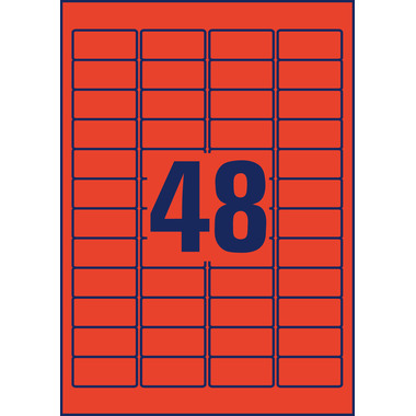 AVERY ZWECKFORM Etiquettes 45.7x21.2mm L6038-20 rouge 20f./48pcs.