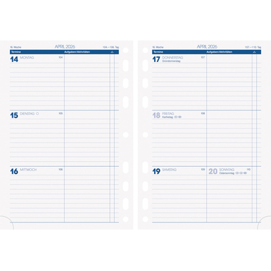 BRUNNEN Timer Einlage 2026 1079100006 1W/2S DE A5