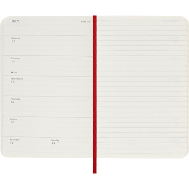 MOLESKINE Agenda Classic Pocket 2026 DSF212WN2Y26 1W/1S scharlachrot SC 9x14cm