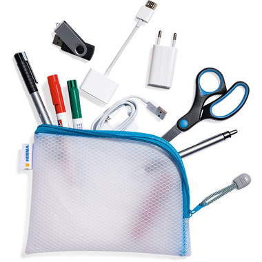 HERMA Reissverschlusstasche A6 20025 blau, 19x14cm