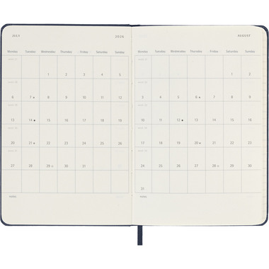 MOLESKINE Agenda Classic Pocket 2026 DHB2012WN2Y26 1W/1S saphir HC 9x14cm