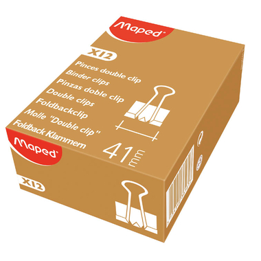 MAPED Foldback Klammer 300070 41mm schwarz 12 Stk.