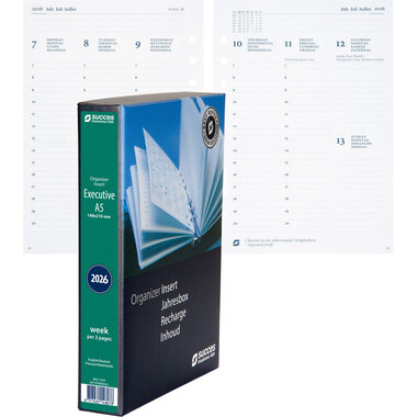 SUCCES Agenda A5 2026 847107000026U 1W/2S Ersatz kompl. 14.8x21cm