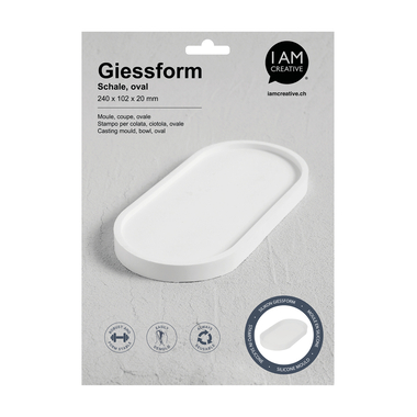 I AM CREATIVE Silikon Giessform 1704.11 grosse Schale oval