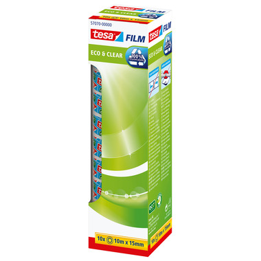 TESA Film Eco Clear 15mmx10m 570700000 Officebox 10 Rollen