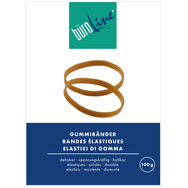 BÜROLINE Elastiques 80x3mm 155232 brun, ø 50mm 100g