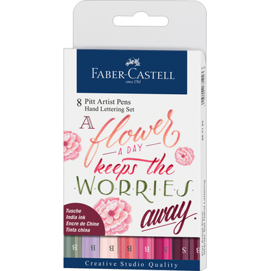 FABER-CASTELL Pitt Artist Pen Handlettering 267124 pink 8 Stück