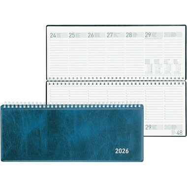 BIELLA Pultkalender Seplana 2026 888374050026U 1W/2S blau ML 29.8x11.7cm