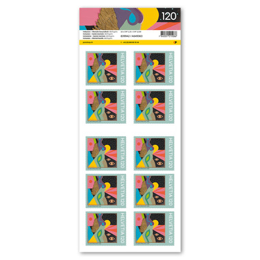 Briefmarken CHF 1.20 «Beflügelt», Bogen mit 10 Marken