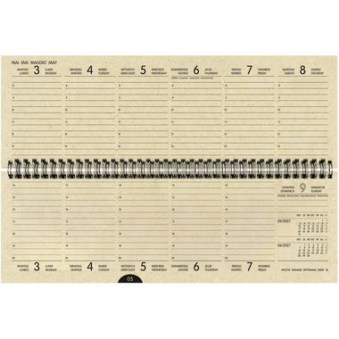 SIMPLEX Pultkalender Graspapier 2027 40658.27 1W/2S ML 29x10.5cm