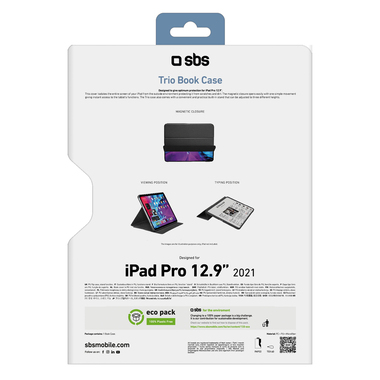 Custodia book per iPad Pro 12" 2021/12.9" 2022 con supporto