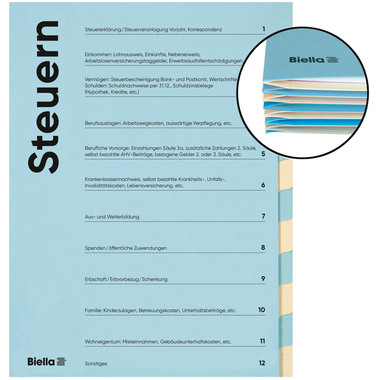 BIELLA Cartella DE A4 326011290U blu/beige 320g, 12 pezzi