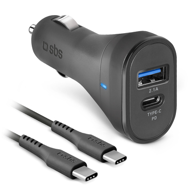 18W car charger and USB-C cable