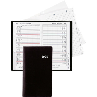 BIELLA Planer Paris 2026 851512020026U 1M/2S schwarz ML 7.5x12.6cm