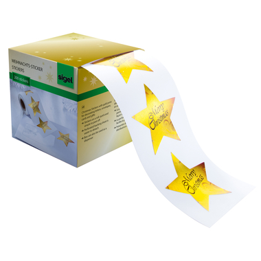 SIGEL Sticker 47x47mm CS112/W Weihnachten 200 Stück