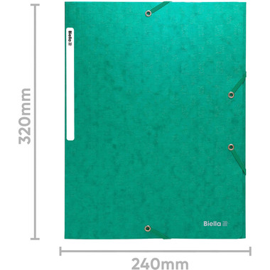 BIELLA Gummibandmappe A4 17840030U grün, 590gm2 220 Bl.
