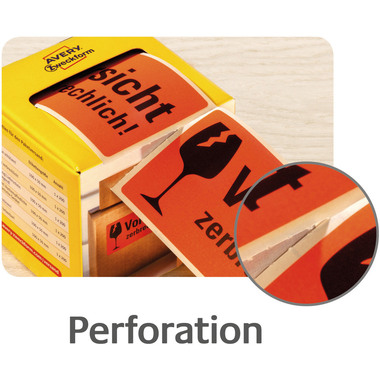 AVERY ZWECKFORM Warnetiketten 100x50mm 7211 neonrot 200 Stück