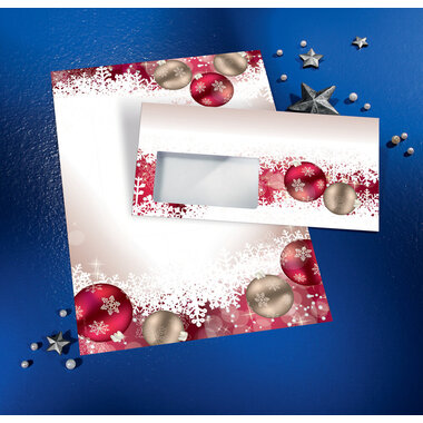 SIGEL Carta Natale A4 DP041/W 90g, Pallina di Natale 100 fo.