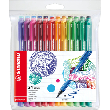STABILO Fineliner PointMax 0.8mm 488/2401 24 couleurs