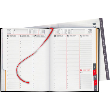 BIELLA Agenda Orario pelle 2026 809311020026U 1S/2P nero ML 17.8x23.5cm