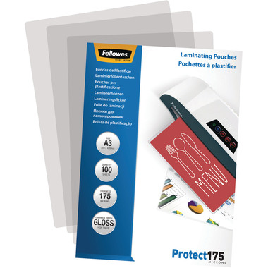 FELLOWES Pochettes à plastifier A3 5308803 brillant, 175my 100 pcs.