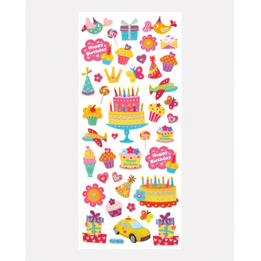 FOLIA Glitzer-Sticker 1411 Fantasia 5 Blatt/ 221 Stück