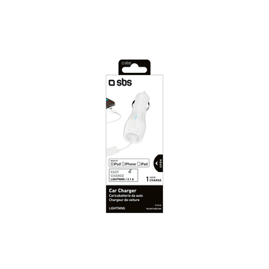 Caricabatteria da Auto per iPad e iPhone con connettore Lightning 2.1A | SBS