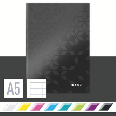 LEITZ Taccuino WOW A5 4628-10-95 quadrettato, 90g nero