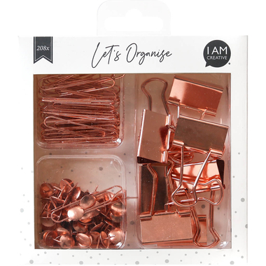 I AM CREATIVE Clip Set Let`s Organize 4035.25 rosegold 208-teilig
