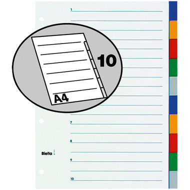 BIELLA Register PP A4 46341000U farbig 10-teilig