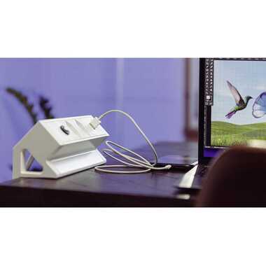 STEFFEN Table Power Strip ALU DESK 2x T13, USB-A+C, White