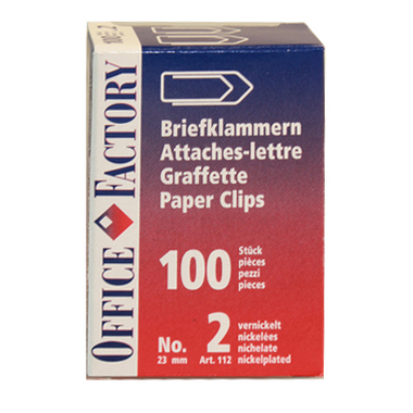 SMART OFFICE Fermagli No.2 112 nichelate, 23mm 100 pezzi