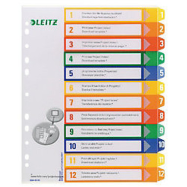 LEITZ Register PC-beschriftbar A4+ 12940000 mutlicolor 1-12