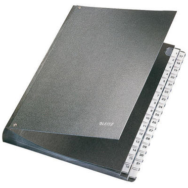 LEITZ Pultordner Hartkarton A4 58310095 schwarz 32 Fächer