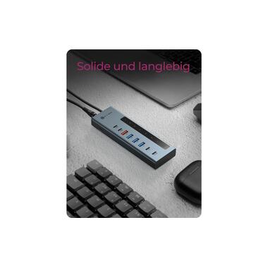 ICY BOX IB-HUB1743-CPD mit Power Delivery und USB-C/A Adapter