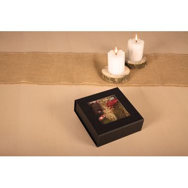 ELCO Geschenkbox m. grossem Fenster 82111.11 schwarz, 15x15x5cm 5 Stk.