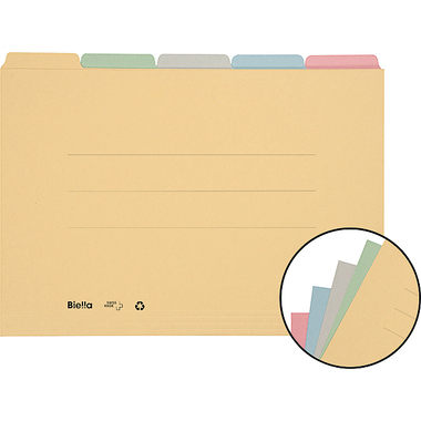 BIELLA Registermappe A4 32543200U farbig assort., 190 Bl. 5 Stk.
