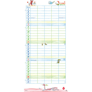 HEYE Familienplaner H. Heine 2026 1586+26 1M/1S DE 5 Spalten 21x45cm