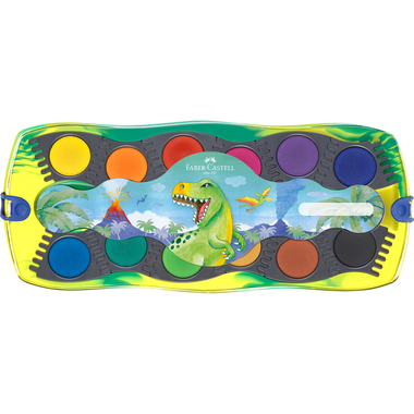 FABER-CASTELL Deckfarben Connector 125036 Dino 12 Farben
