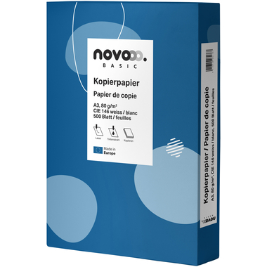 NOVOOO Kopierpapier Basic A3 641910 weiss, 80g 500 Blatt
