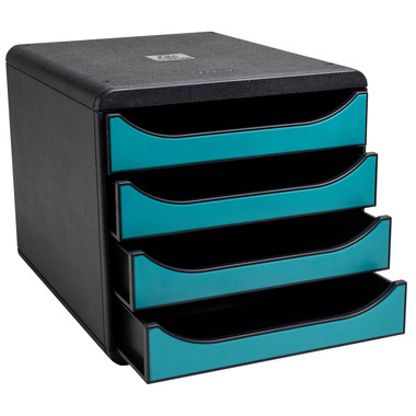EXACOMPTA Schubladenbox Skandi A4+ 31034D pazifikblau 4 Schubl.