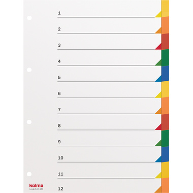 KOLMA Répertoires LongLife A4 19.153.20 multicouleur 12 div.