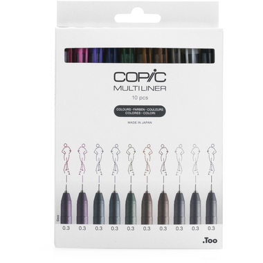 COPIC Multiliner 0.3mm 22075620 Color Set, 10 Stück